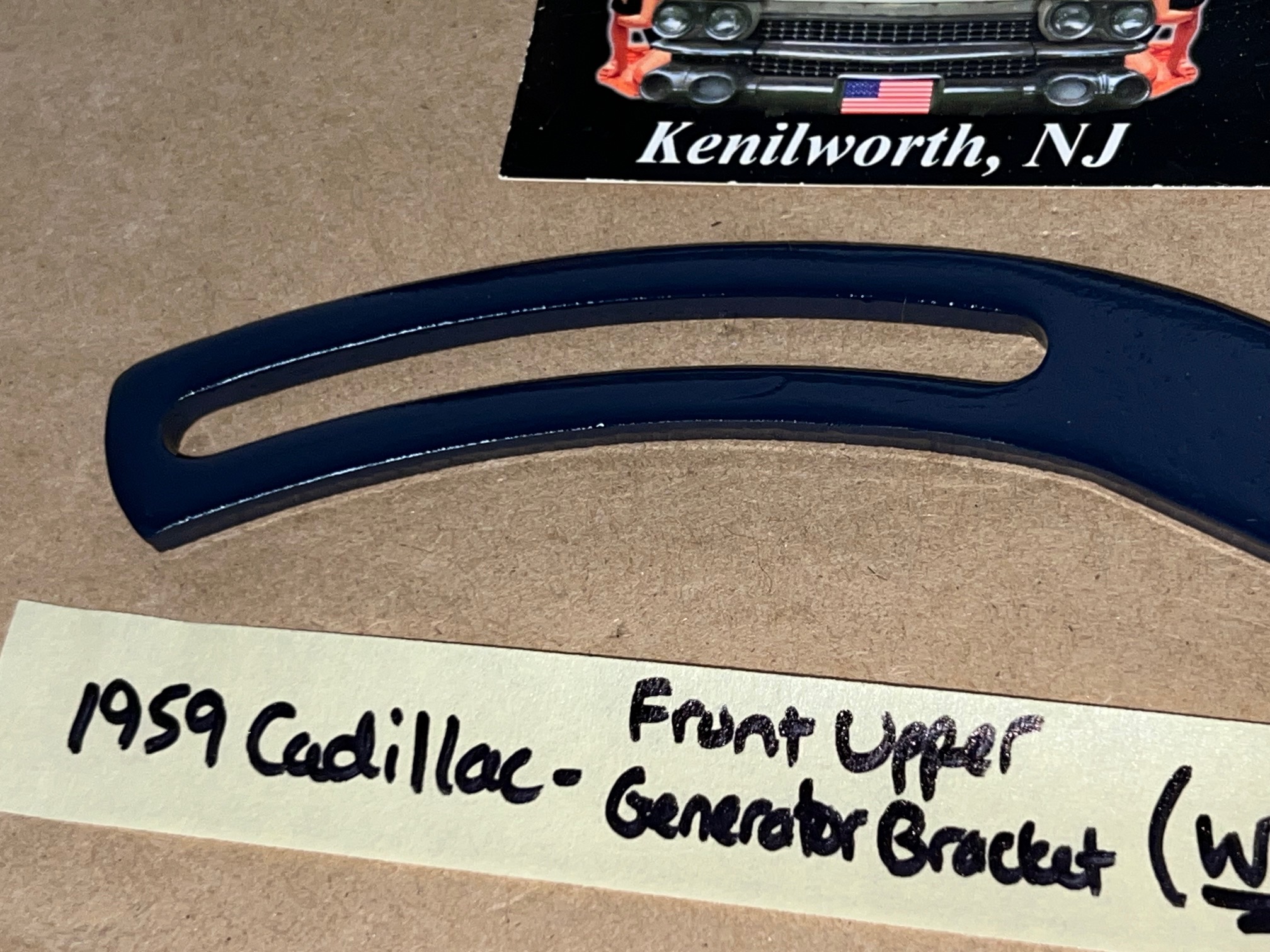 RESTORED 1959 1960 Cadillac 390 FRONT UPPER GENERATOR BRACKET ADJUSTING LINK WITH A/C #1471141 - Image 4