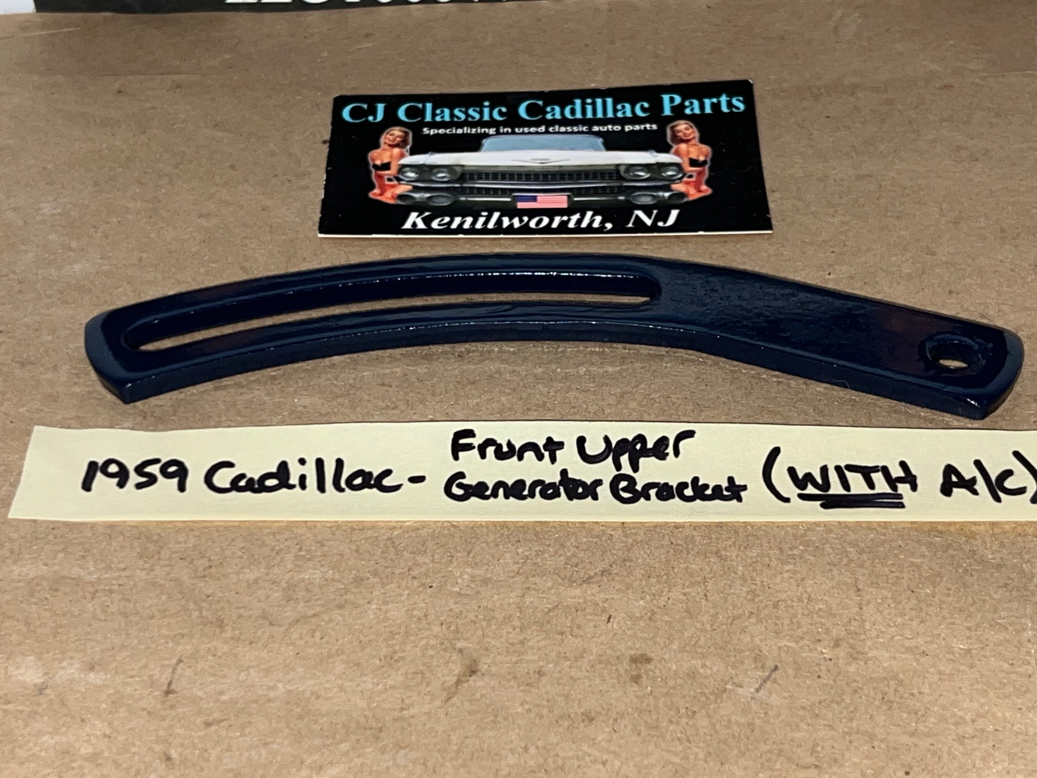 RESTORED 1959 1960 Cadillac 390 FRONT UPPER GENERATOR BRACKET ADJUSTING LINK WITH A/C #1471141 - Image 5
