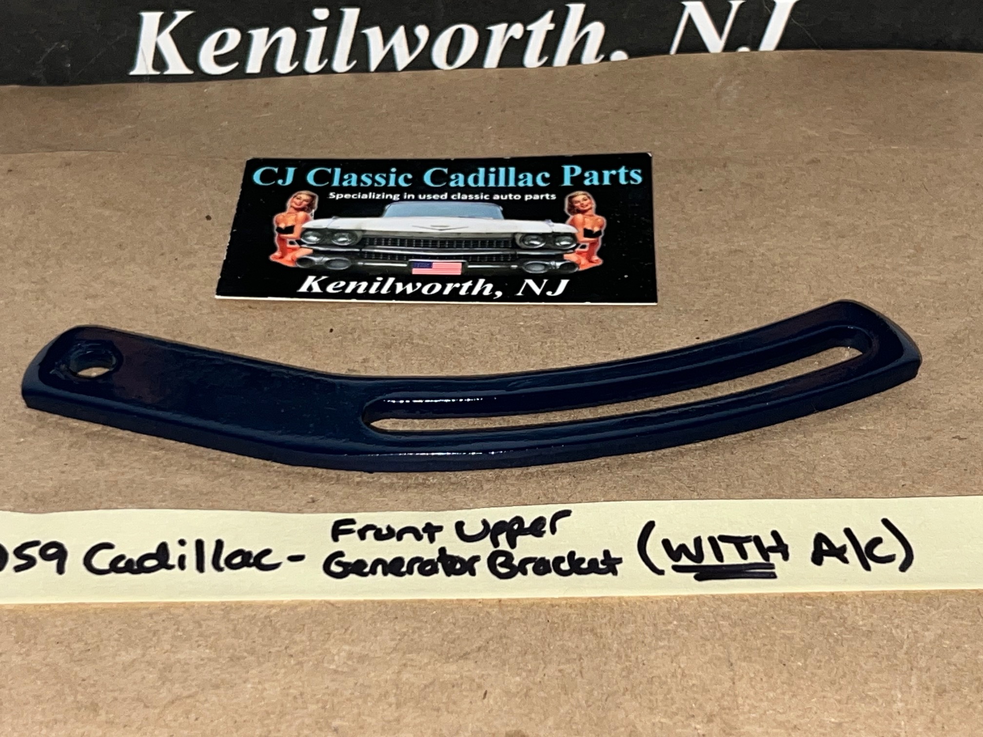 RESTORED 1959 1960 Cadillac 390 FRONT UPPER GENERATOR BRACKET ADJUSTING LINK WITH A/C #1471141 - Image 7
