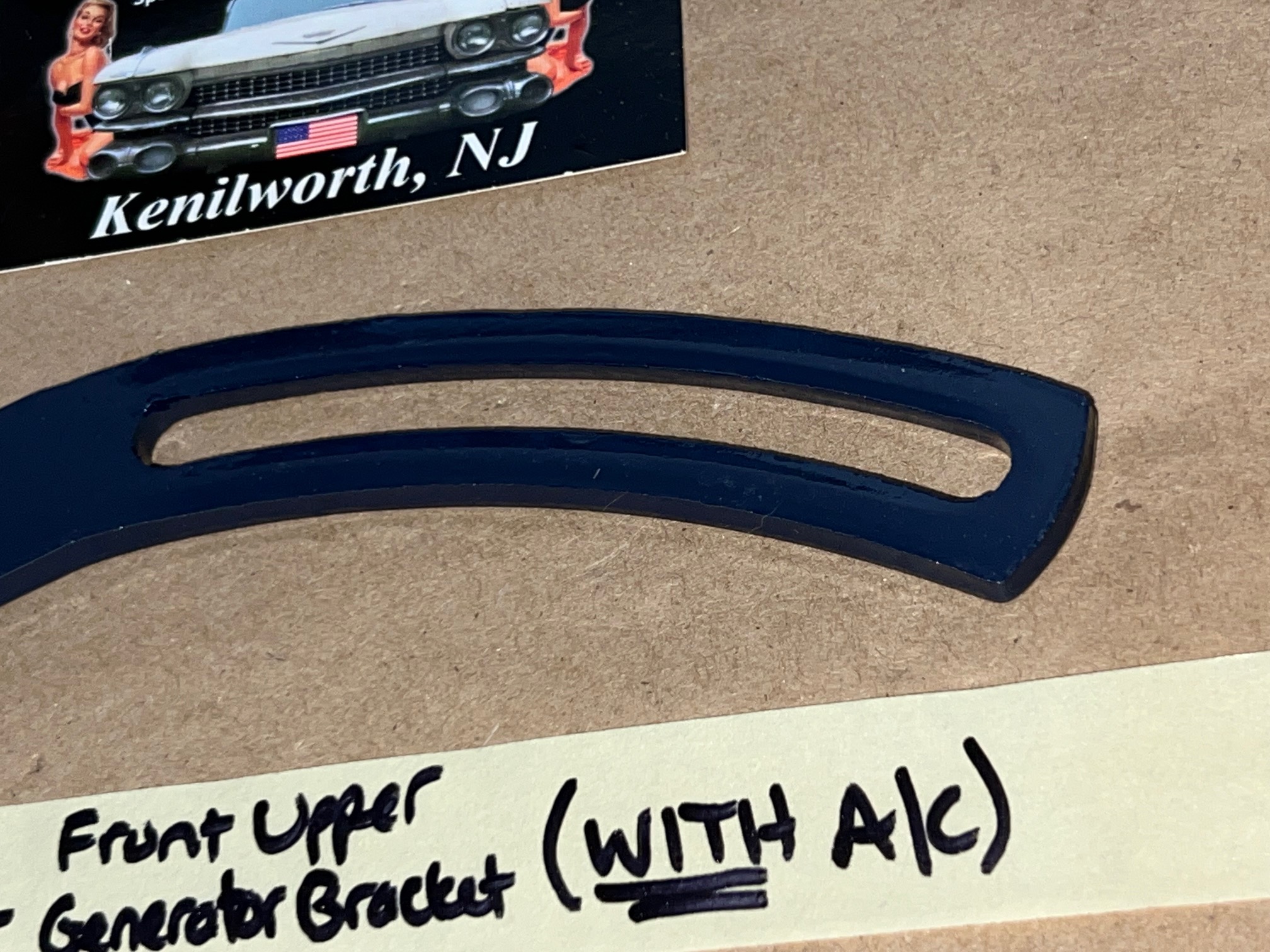 RESTORED 1959 1960 Cadillac 390 FRONT UPPER GENERATOR BRACKET ADJUSTING LINK WITH A/C #1471141 - Image 9