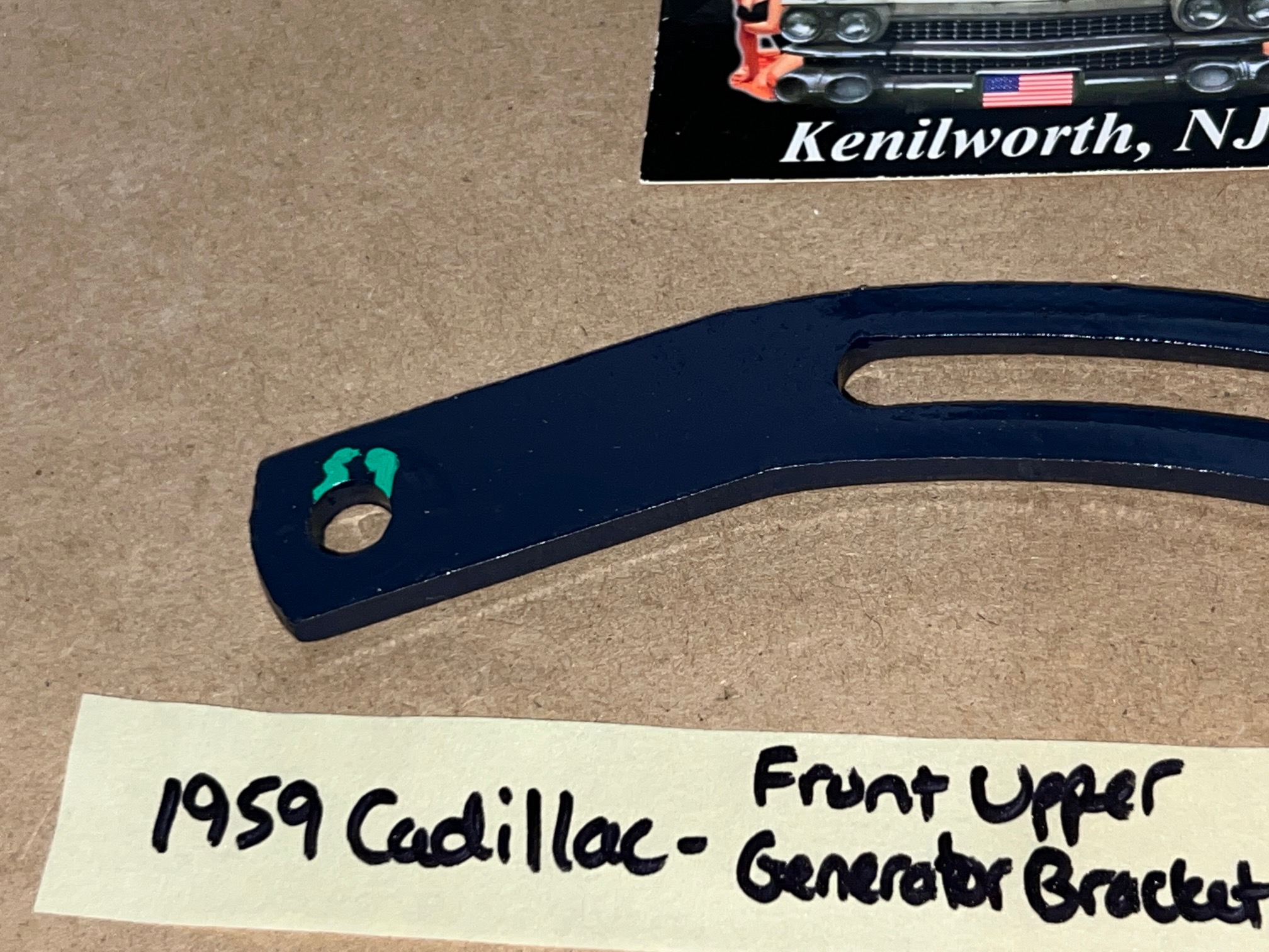 RESTORED 1959 1960 Cadillac 390 FRONT UPPER GENERATOR BRACKET ADJUSTING LINK WITH A/C #1471141 - Image 10