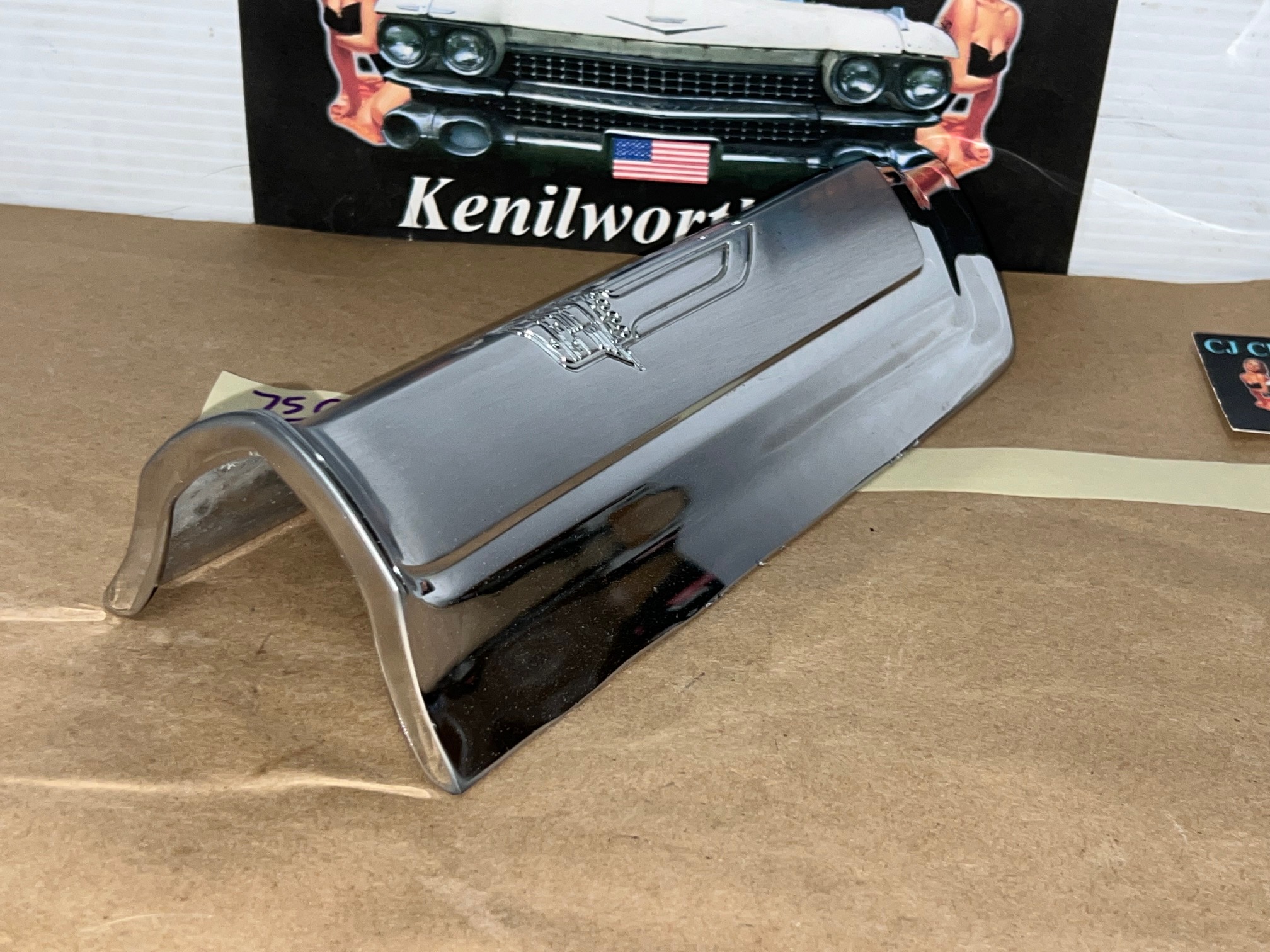 OEM 1975 1976 1977 1978 Cadillac Eldorado #1604916 FRONT BUMPER END UPPER FENDER EXTENSION CHROME FILLER CAP - Image 8