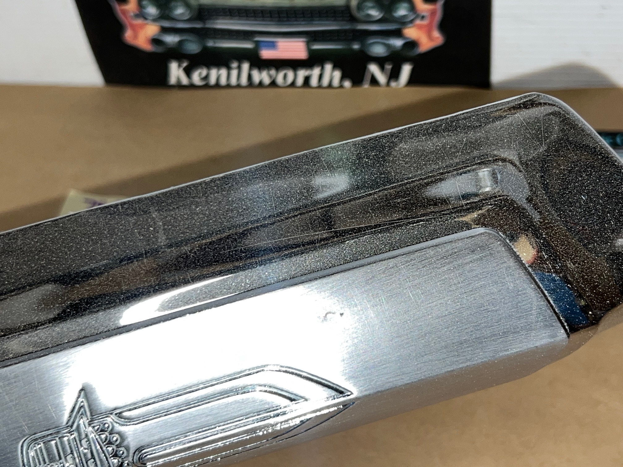 OEM 1975 1976 1977 1978 Cadillac Eldorado #1604916 FRONT BUMPER END UPPER FENDER EXTENSION CHROME FILLER CAP - Image 10