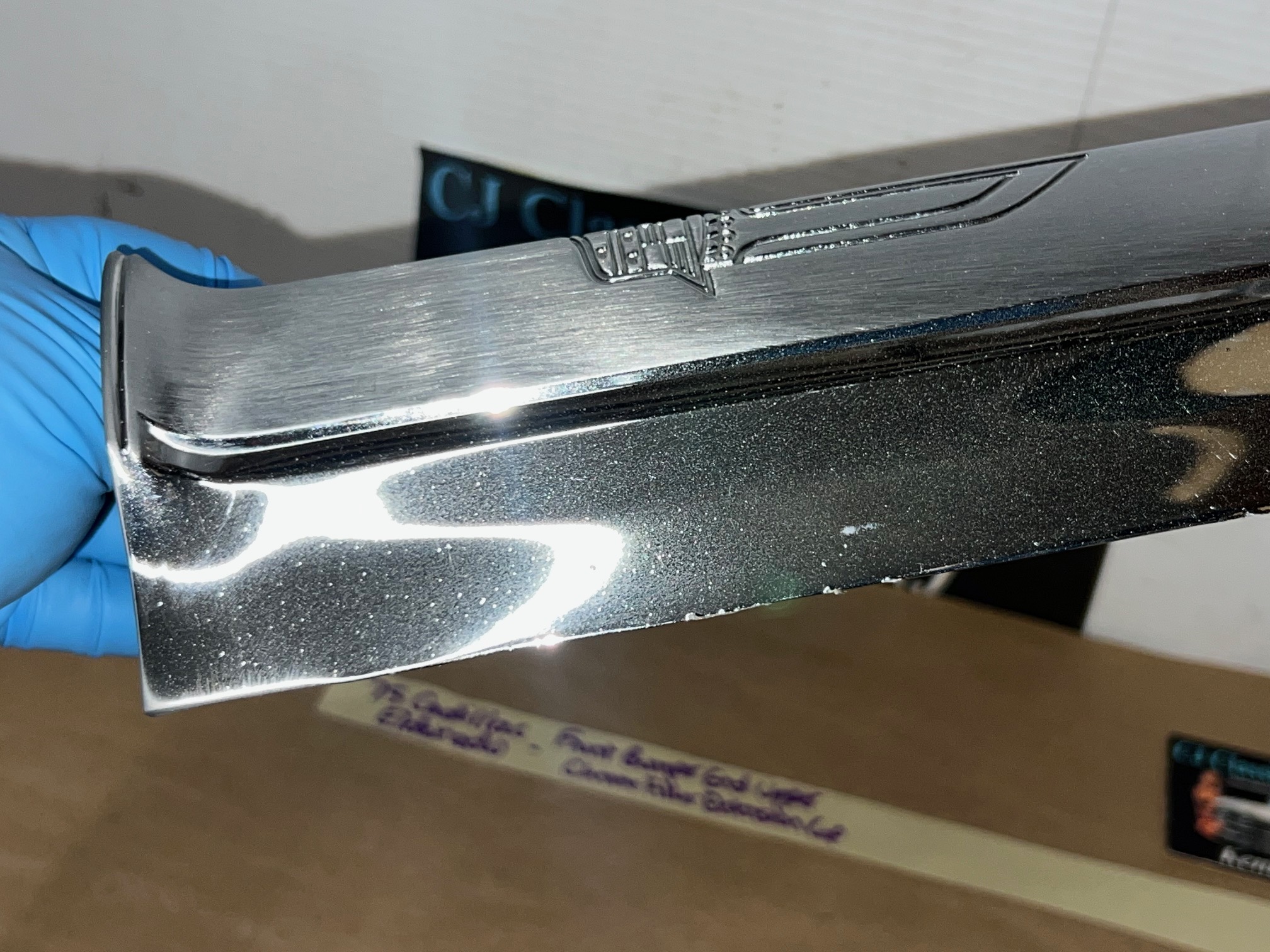 OEM 1975 1976 1977 1978 Cadillac Eldorado #1604916 FRONT BUMPER END UPPER FENDER EXTENSION CHROME FILLER CAP - Image 17