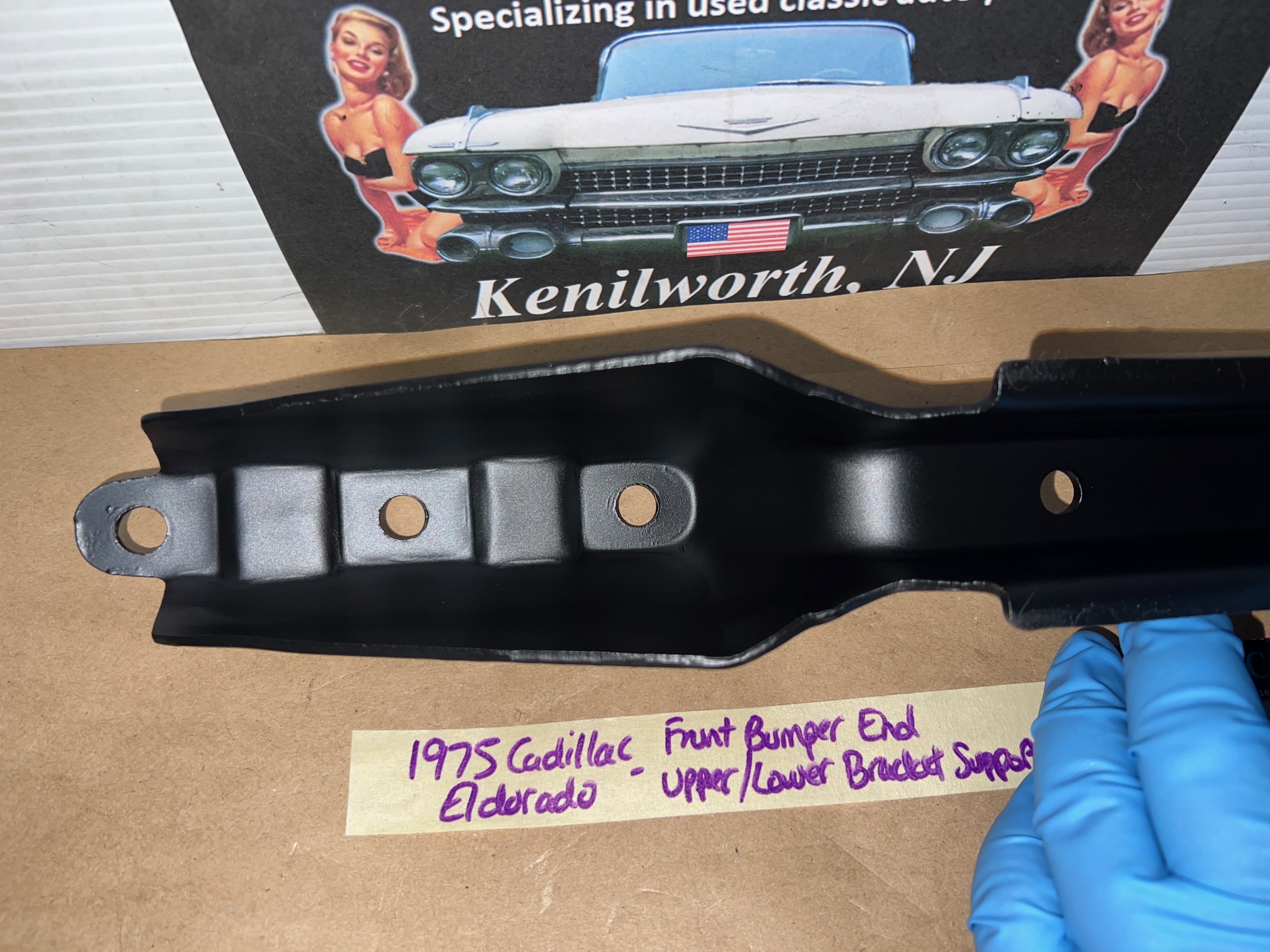 OEM 1975 1976 1977 1978 CADILLAC ELDORADO FRONT BUMPER END UPPER/LOWER CAP BRACKET SUPPORT #1604912 - Image 12