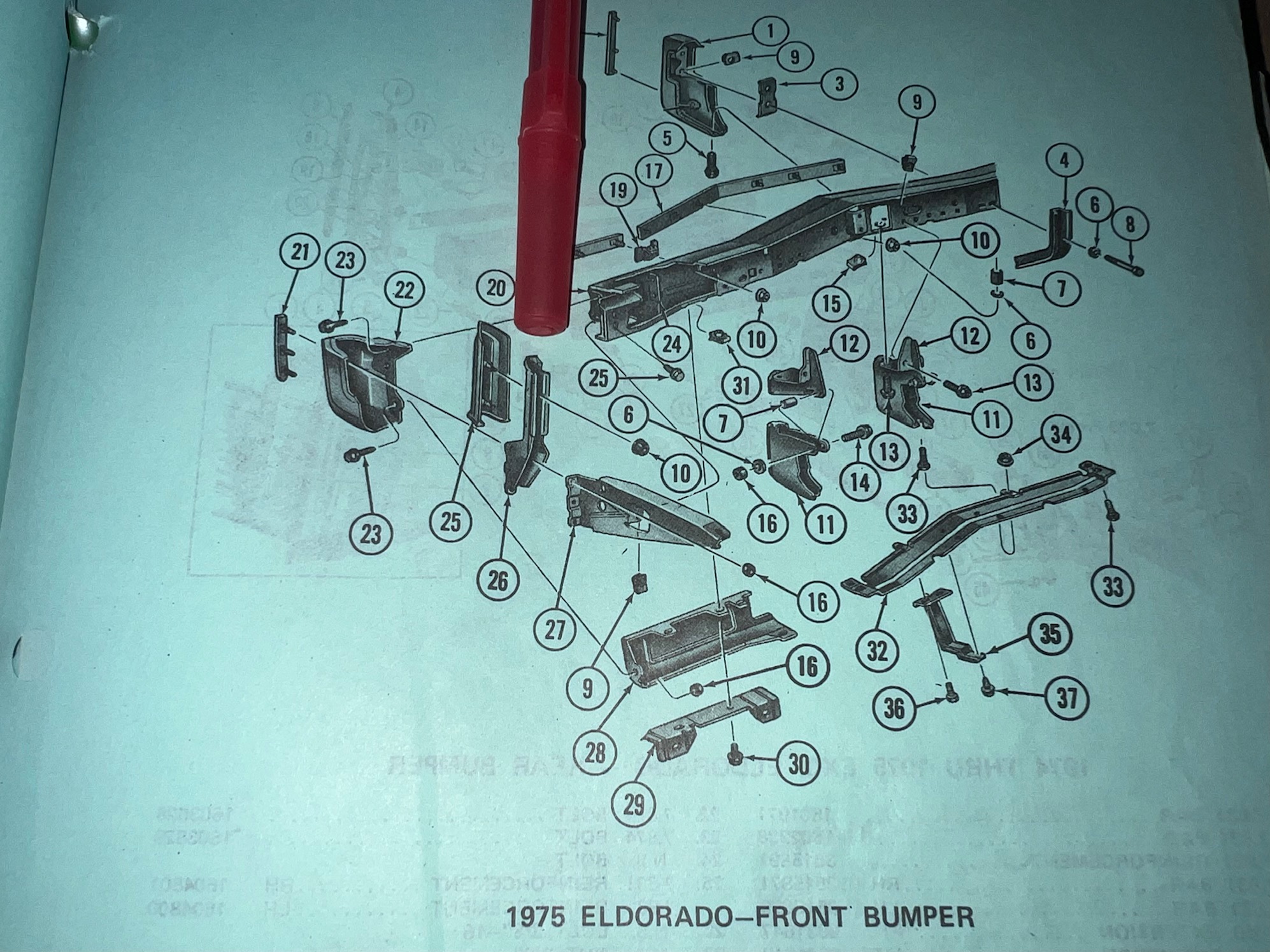OEM 1975 1976 1977 1978 CADILLAC ELDORADO #1604912 FRONT BUMPER END UPPER/LOWER CAP BRACKET SUPPORT - Image 2