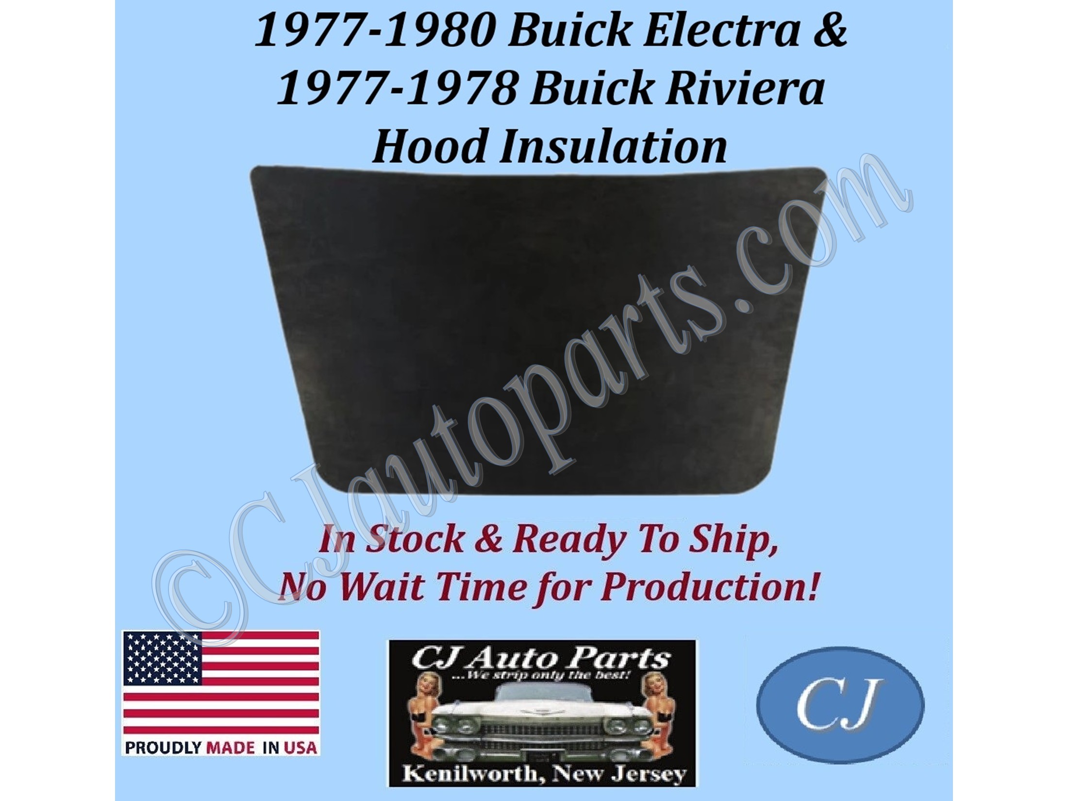REM 1977 1978 1979 1980 BUICK ELECTRA & 1977-1978 RIVIERA HOOD INSULATION BUK-HIN-160