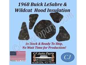 REM 1968 BUICK LESABRE & WILDCAT 5 PIECE HOOD INSULATION - 1" THICK - BUK-HIN-100