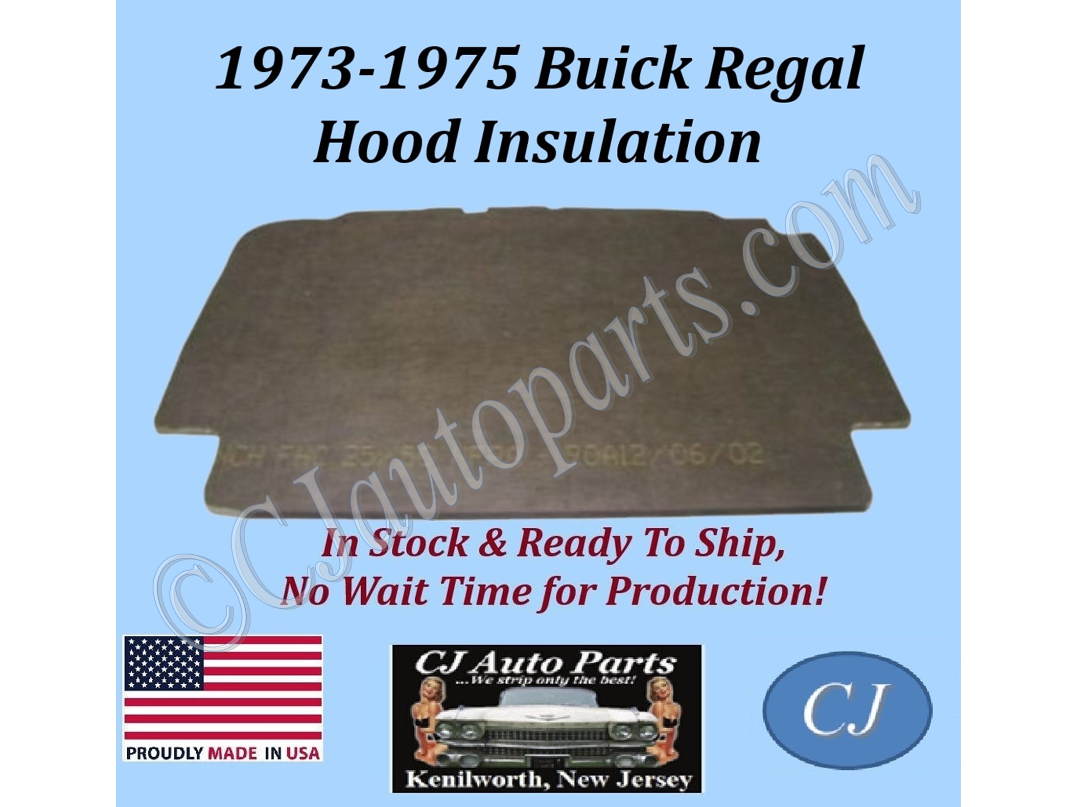 REM 1973 1974 1975 BUICK REGAL HOOD INSULATION - SKY-HIN-025