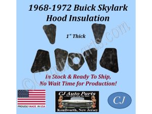 REM 1968 1969 1970 1971 1972 BUICK SKYLARK 7 PC BLACK HOOD INSULATION - 1" THICK - SKY-HIN-015