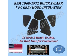 REM 1968 1969 1970 1971 1972 BUICK SKYLARK 7 PC GRAY HOOD INSULATION - 1" THICK - SKY-HIN-020