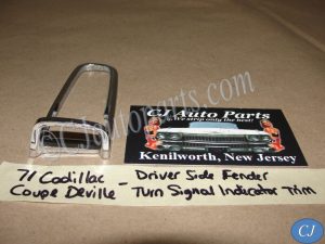 OEM 1971 1972 1973 1974 Cadillac Deville Calais Fleetwood LEFT TOP FENDER TURN SIGNAL INDICATOR CHROME TRIM BEZEL